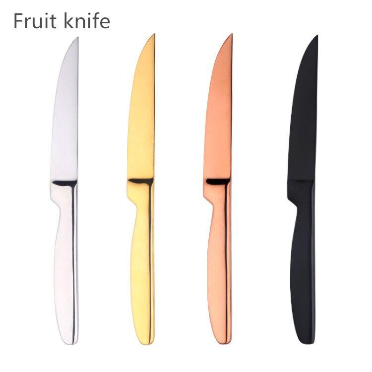 

Stainless Steel Dinner Knives Set Sharp Steak Knife Fruit Knives Western black knife Restaurant Table Knife Gold dinnerware Set
