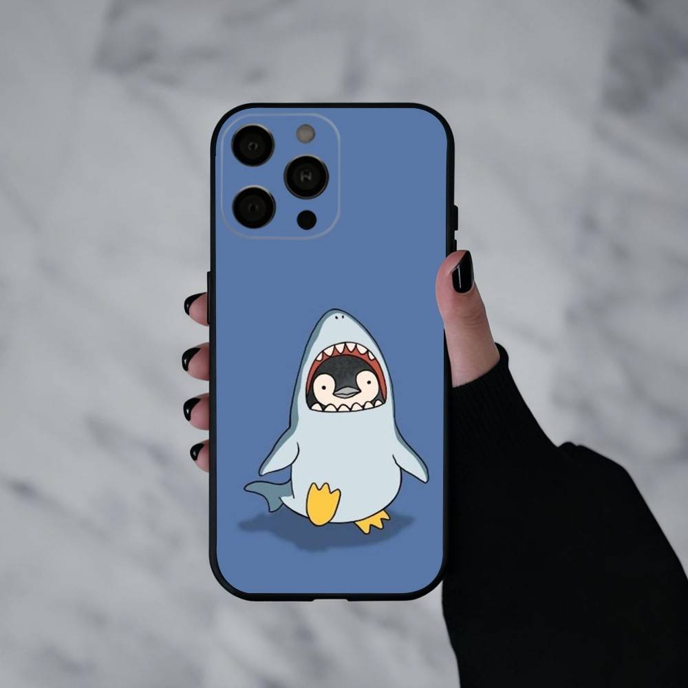 C-Cartoon-N P-Penguin Phone Case For iPhone 17pro, 16,15,14,13,12,11 X XR Plus,Others Soft Black Cover