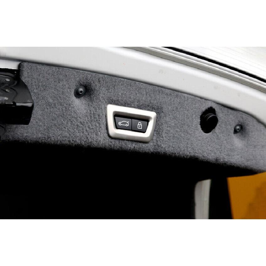 Tailgate Rear Door Button Trim 1PCS For BMW 3 4 Series GT 2013- Silver Steel