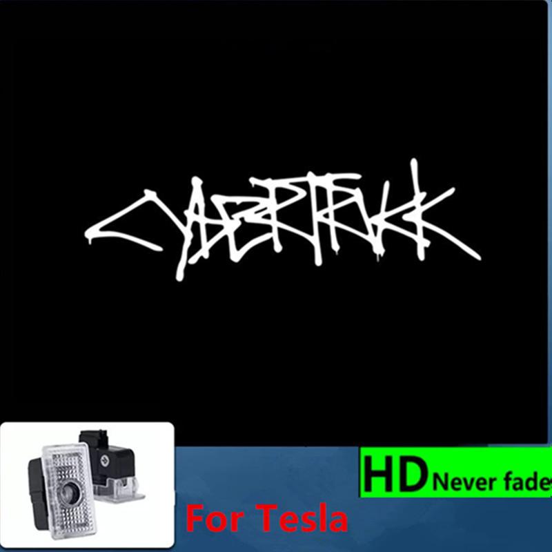 2pcs Car Door Light Projector Welcome Light For Tesla Model Y 3 X S Logo Light