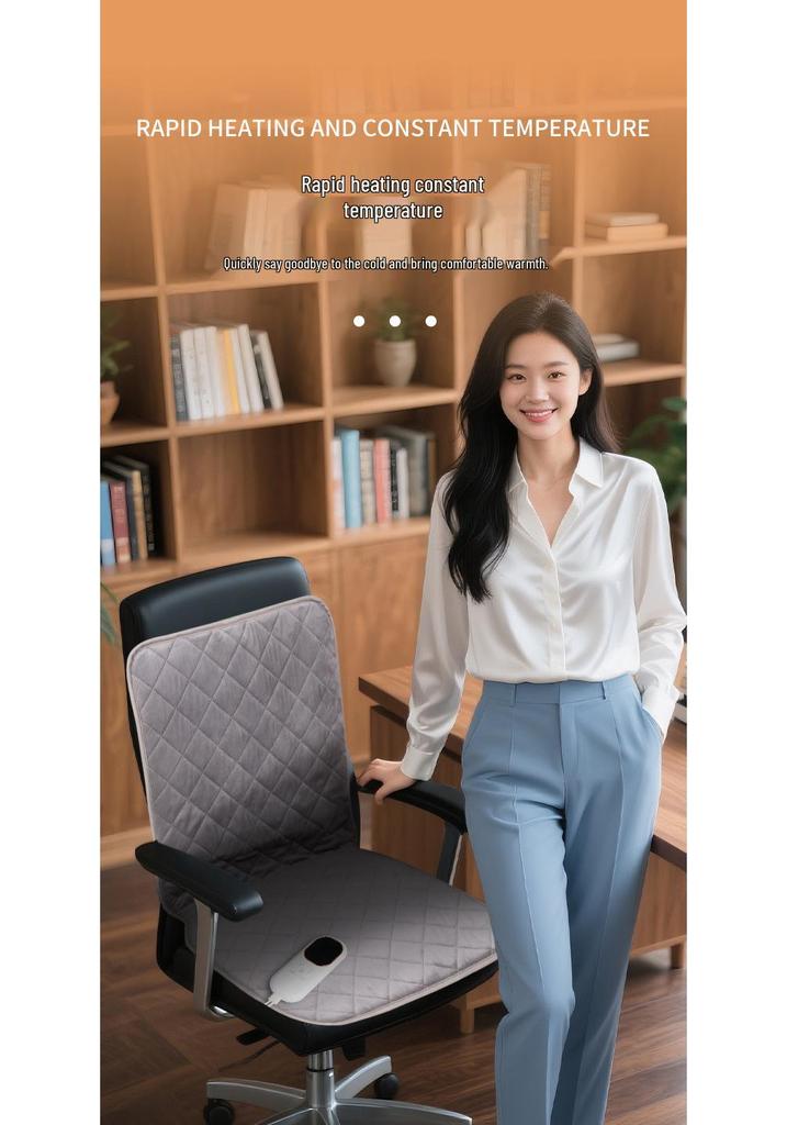 Heated Seat Cushion with Integrated Backrest, Detachable & Washable, Smart Temperature Control, Timed Heating, Thickened for Warmth