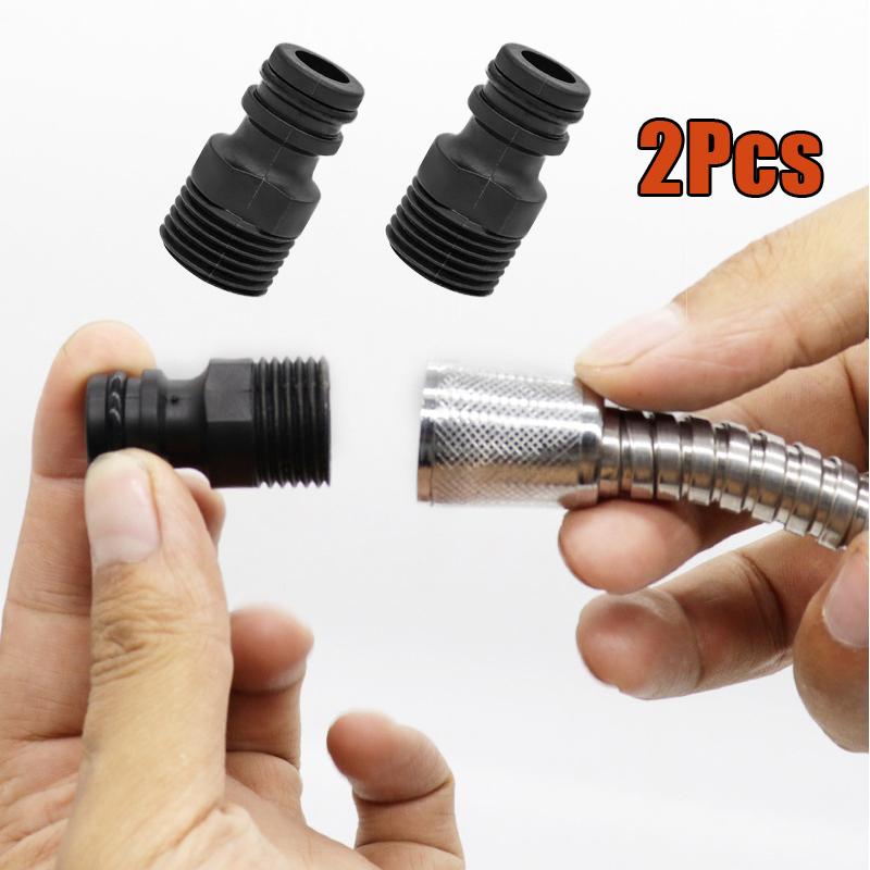 2Pcs BSP Threaded Tap Adaptor Garden Water Hose Quick Pipe Connector Fitting Universal Hose Pipe Extension Accessories