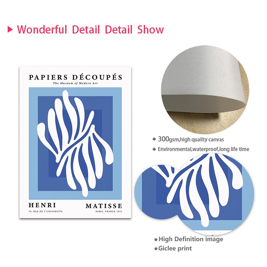 Blaue Henri Matisse Bauhaus Picasso Korallenblätter Poster und Drucke Wandkunst Leinwandgemälde für Wohnzimmer dekorative Bilder