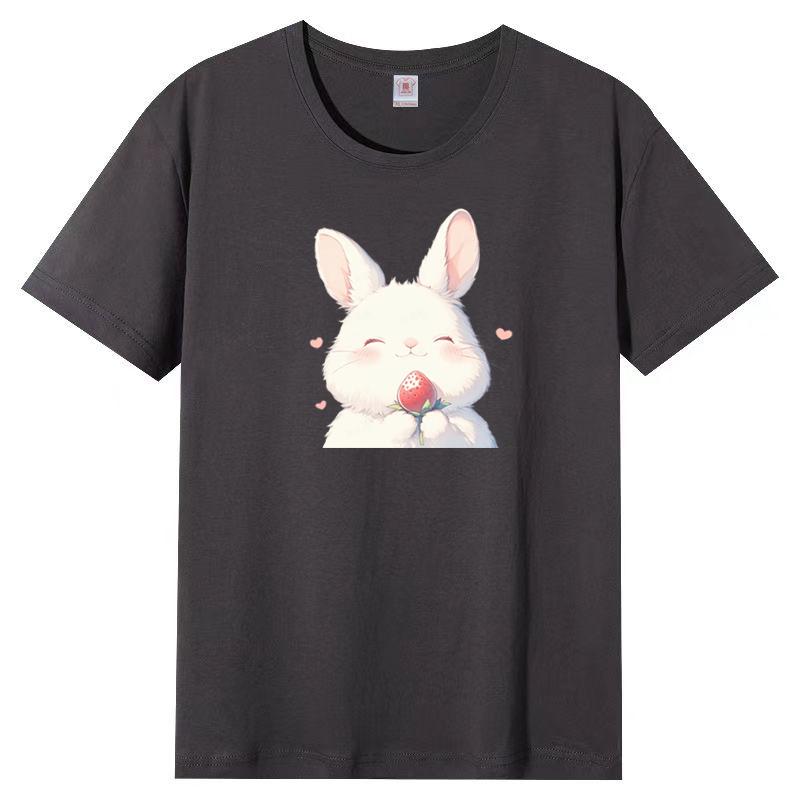 Fun Cat Print Short-sleeved T-shirt Women Summer New Loose Cotton Top Bottoming Shirt