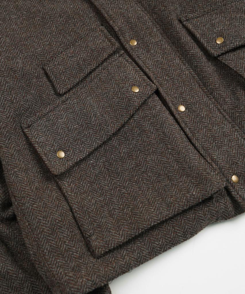 FRIZMWORKS Herringbone Wool Hunting Jacket _ Pine Brown
