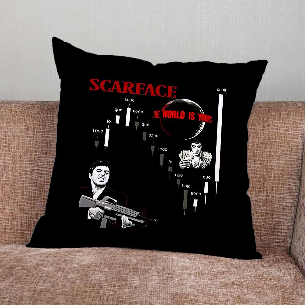 S-Scarfaces Tony M-Montana Pillow Case For Home Bedroom Car Office Decoration Living Room Sofa Cushion Cover Suitable