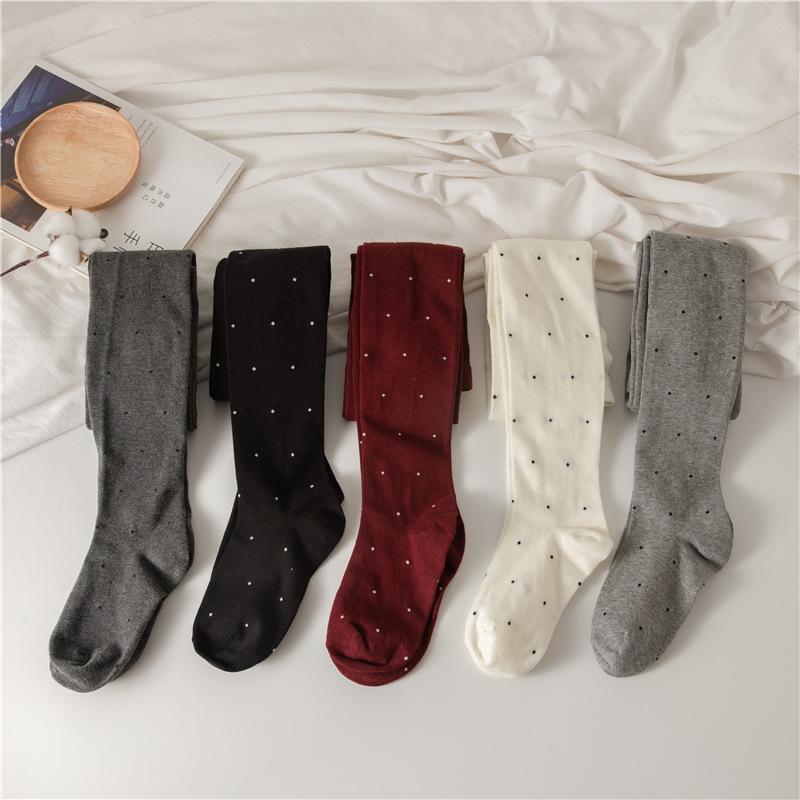 Retro Pantyhose Women'S Winter Dot Jacquard Bottom Socks Thick And Warm Outer Leggings Pantyhose Women