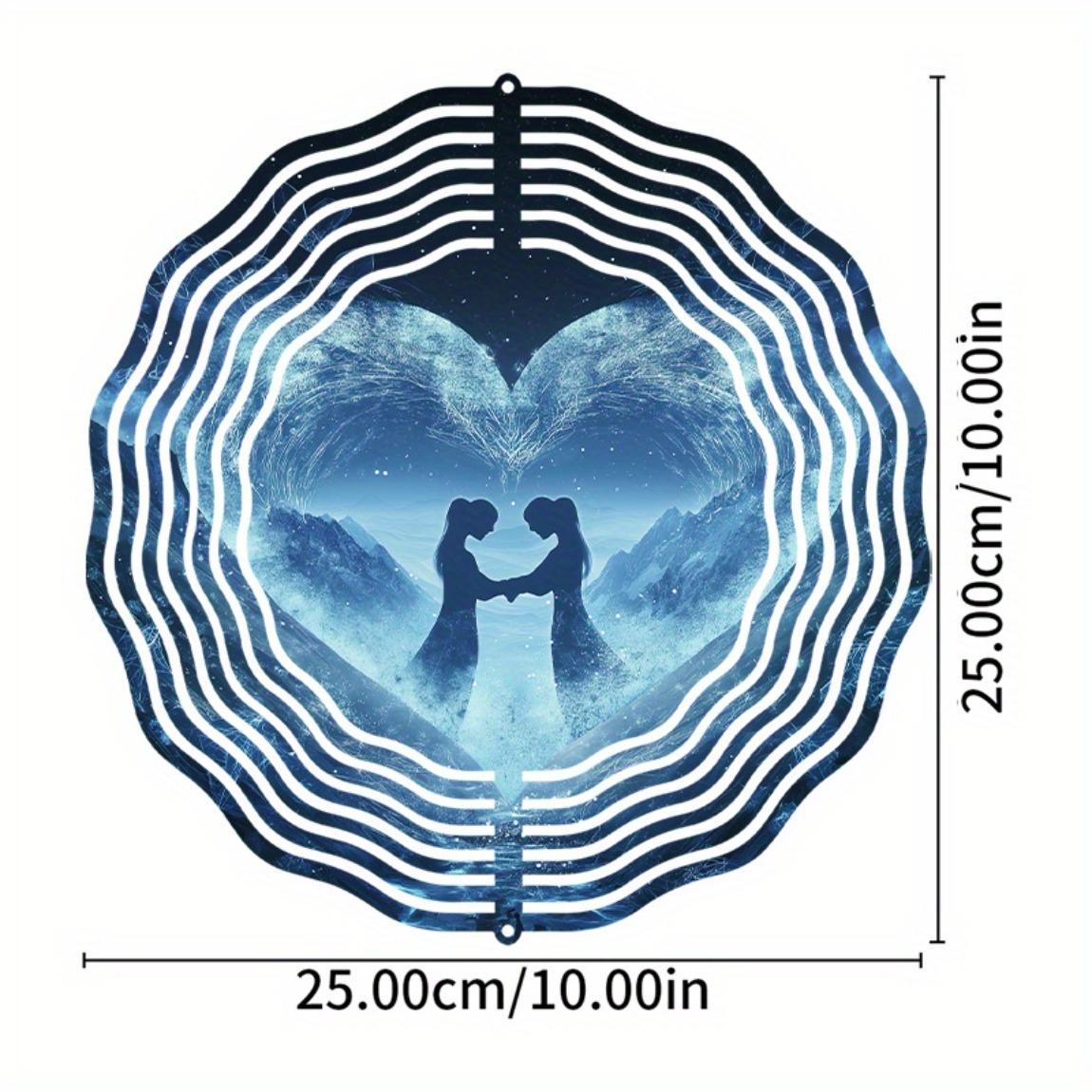 

Металлический ветряной спиннер 10 дюймов с дизайном влюбленной пары для сада, двора, крыльца, уличного декора, вращающийся крюк, праздничное украшение, Хэллоуин, День благодарения 01A