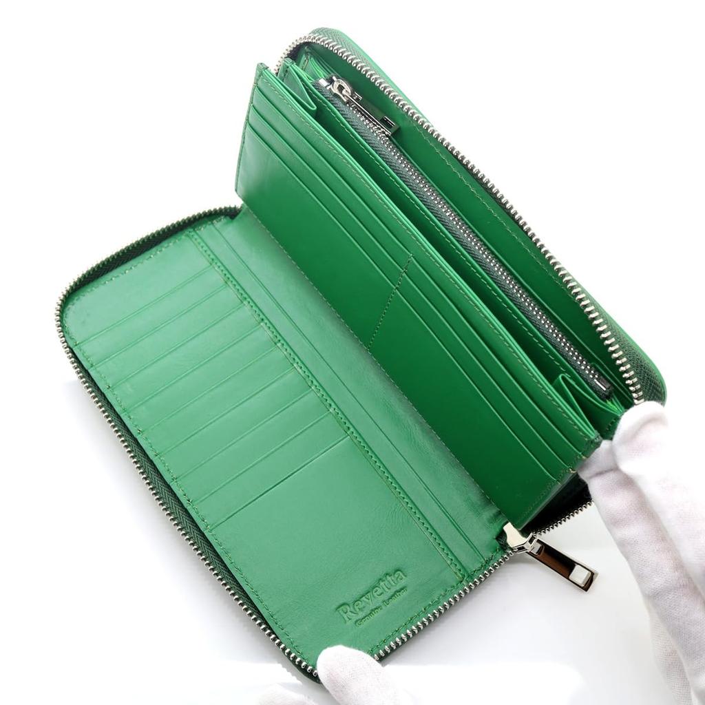 [Revetta] Stingray Leather Long Wallet, Round Zipper, 9 Colors Available, Stingray, Galuchat, Green, Genuine Leather, Large Capacity [129-9stw]