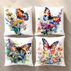 Butterfly And Flower Patterns Digital Printing Pillow Cover Short Plush Suitable Living Rooms Bedrooms Sofas Throw Cushion Cover