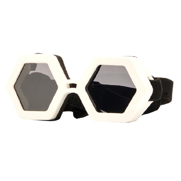 

Small Dog Eye Protecting Sunglasses Soft Frame Regulable Belt for Beach Walks And Outdoor Playing белый