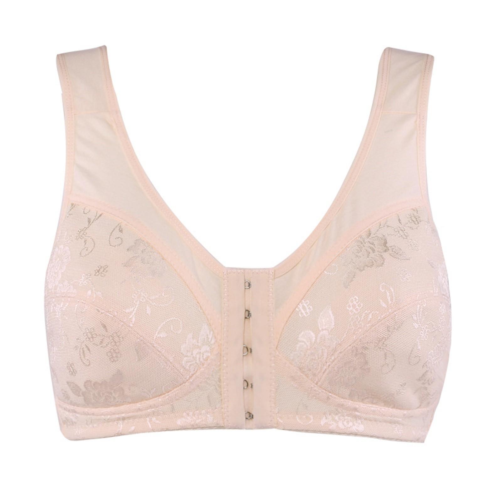 

Front Closure 3/4 Cup Wireless Bra Thin Lightweight Fabric Supportive No Underwire Seamless Design Comfortable Fit 90