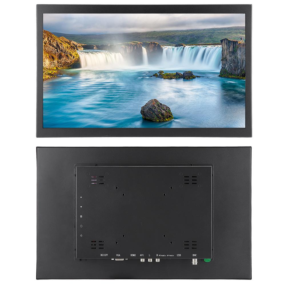 

17,3-дюймовый Full HD встраиваемый промышленный металлический монитор, обычная версия без сенсорного экрана EU Plug