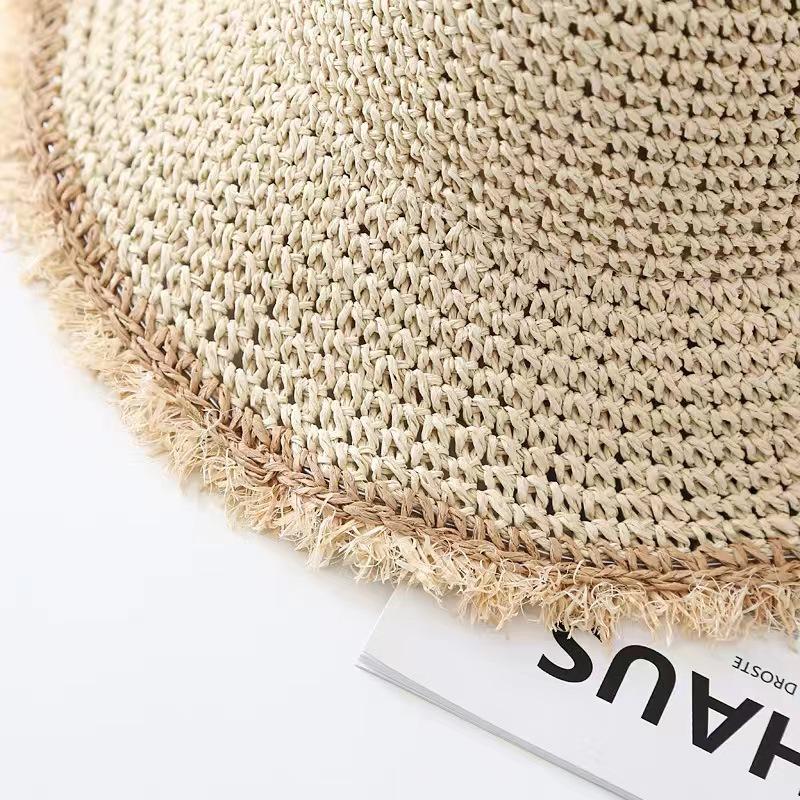 Lafite Grass-brimmed Hat Women's Summer Seaside Beach Cover Foldable Sun Hat Small Fresh Fisherman Woven Straw Hat