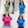 Süßes kurzärmeliges T-Shirt für Damen mit Rundhalsausschnitt und 3D-Muster aus Stoff für den Sommer