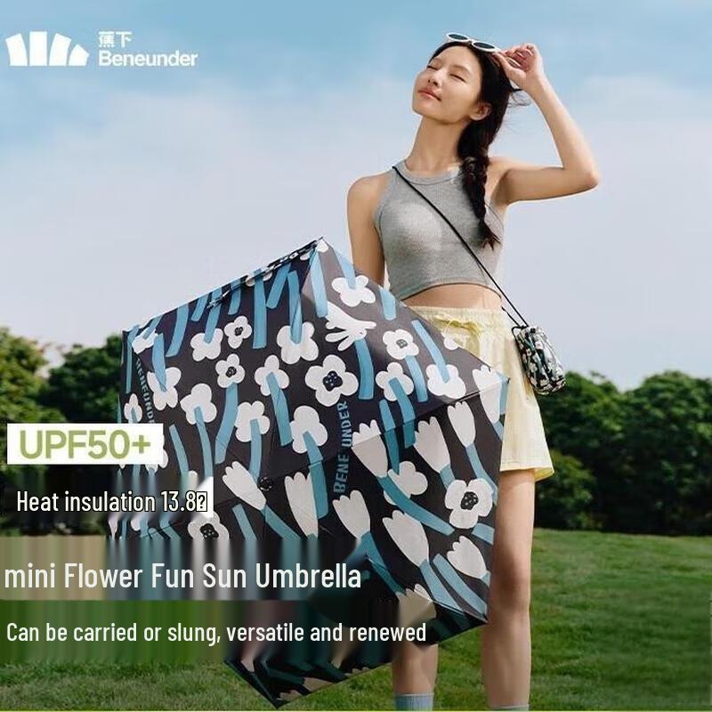 beneunder UV Protection 5-Fold Sun/Rain Umbrella