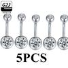 1/5pcs ASTM F136 G23 Titanium 14G Belly Button Ring Navel Nombril Piercing CZ Sexy Women Body Jewelry Ombligo
