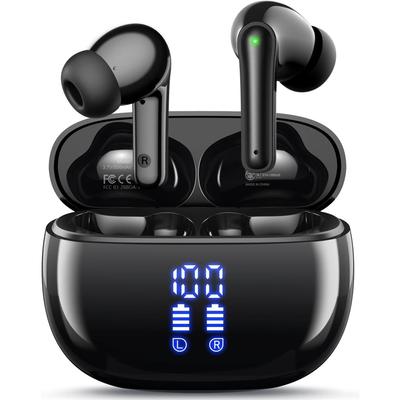 Wireless Earbuds Bluetooth Ear Buds Headphones 40H Playtime Stereo Deep Bass LED Power Display IPX7 In Ear Earphone with Mic for iPhone Android