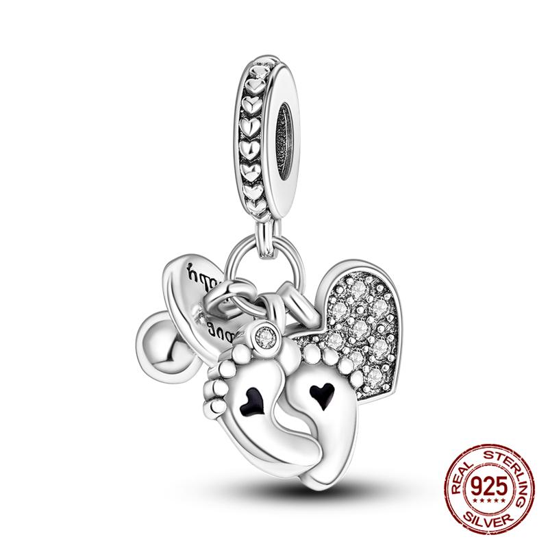 100% Genuine 925 Sterling Silver Ocean Collection Seashell Turtle and Heels Charm Beaded for Original  Bracelet Bracelet
