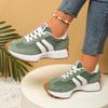 Women's Platform Daddy Shoes - Colorblock Round Toe Lace-Up Sneakers, Comfortable Cushioned Sole Walking Shoes for Ladies