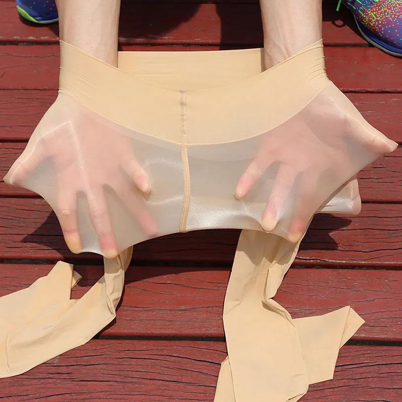 Horse Oil Large Open-Crotch Lace Stockings - Luxurious Silky Knee-Highs for Women