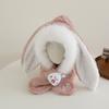 Plush Integrated Hat Scarf Set Windproof Neck Warmer New Ear Protection Hat  Kids