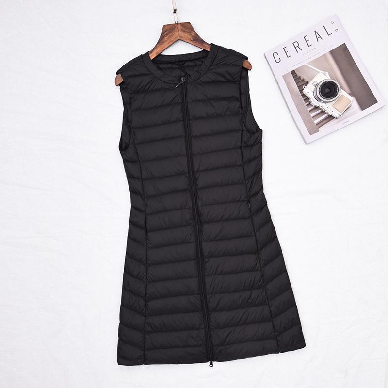 

Женский удлиненный жилет из ультралегкого пуха, ветрозащитный, легкий, теплый, пуховое пальто, длинная приталенная куртка без рукавов XXXXL хаки