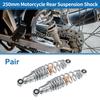 Motoforti 1 Paire Suspension Arrière Moto Amortisseur Durable Réglable 250mm pour 50cc 70cc 90cc 125c La Plupart des Motos Métal Chrome
