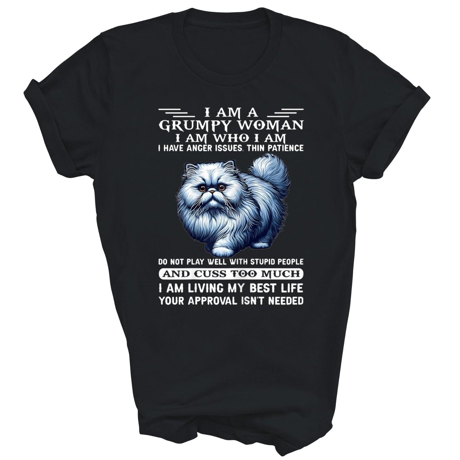 I Am A Grumpy Woman I Have Anger Issue Cat Unisex Shirt Gift T-Shirt S