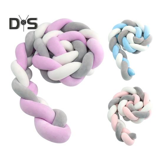 Knot Ball Pillow Braided Crib Bumper European Knit Baby Bed Rail Cover Soft Fluffy Round Throw Pillow for Bedroom Sofa Couch