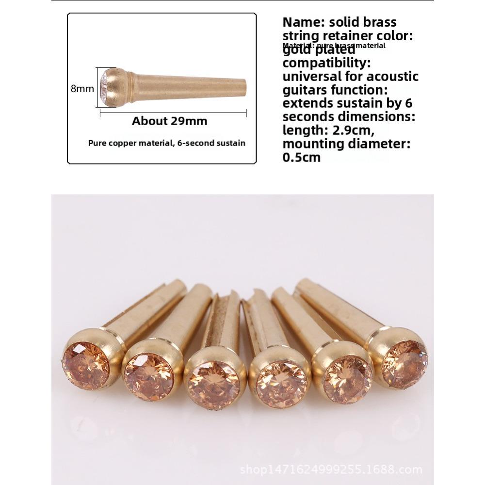 Acoustic Guitar Brass Saddle Extends Sustain String Pins Pure Copper Guitar String Pins Acoustic Guitar String Pins