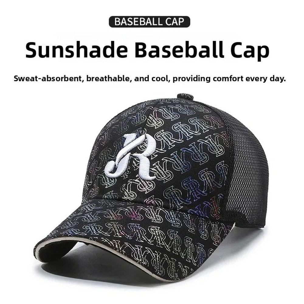 Breathable Graffiti Hip-hop Hat Letter Embroidered Sun Hat Casual Mesh Baseball Cap  Outdoor