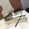 Brown Half-frame Sunglasses for Men Driving Special Anti-ultraviolet Square Sunglasses Trend Personalized Glasses Women's