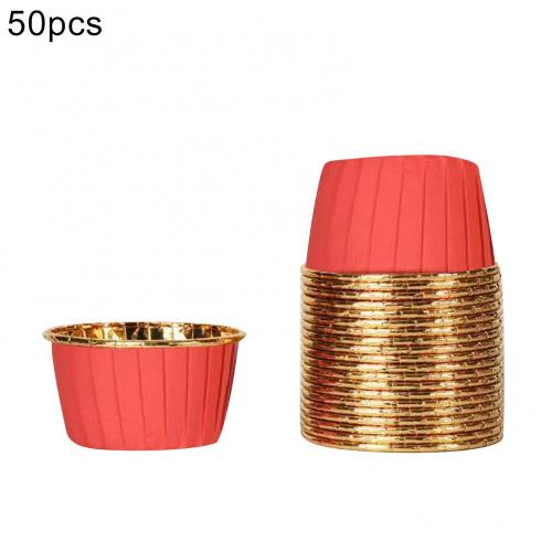50Pcs Cupcake Paper Cup Oilproof Cupcake Cake Liner Wrappers Golden Muffin Wrapper Paper Baking Supply Birthday Party Decor