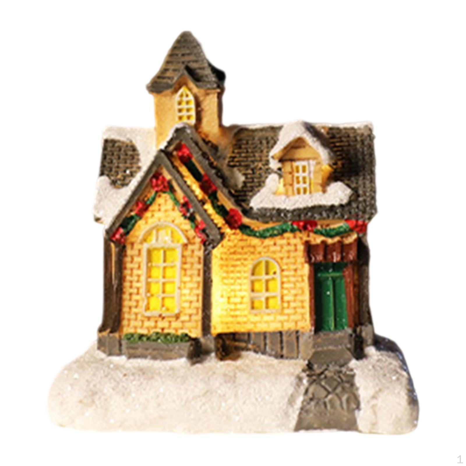 Рождественский светящийся домик, статуэтка, украшение, полимерная фигурка, поделки, скульптура, орнамент для спальни Style A