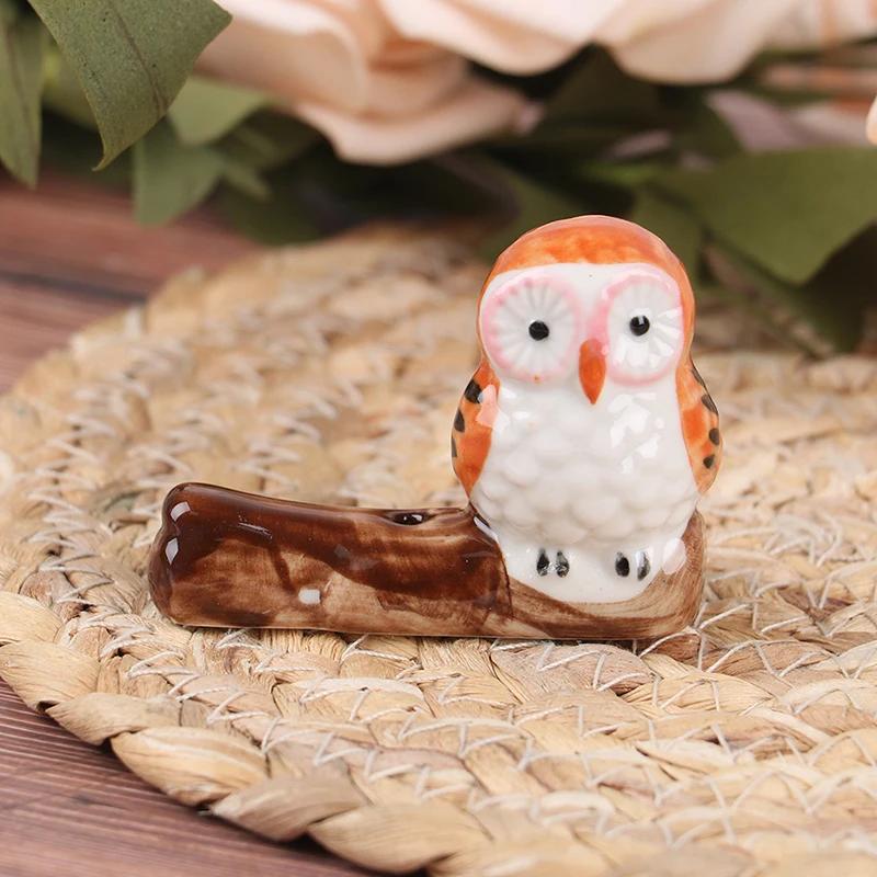 Ceramic Owl Incense Stick Rack Holder Japanese Retro Pattern Incense Base Tea Ceremony Accessories Home Decoration
