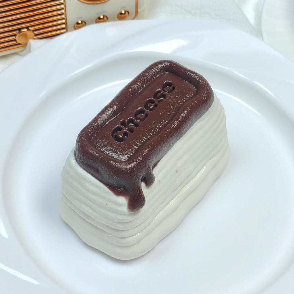 Chocolate Cheese Silicone Squeeze Toy – Super Soft Clay Texture for Stress Relief.