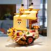 2385pcs+ One Piece Thousand Sunny Mini Brick Pirates Ship Figures 3D Model Anime Micro Building Block Toy For Kids Birthday Gift