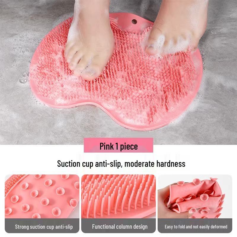 

Non-Slip Sole Massage Pad with Foot Scrubber for Easy Foot Cleaning in the Shower.