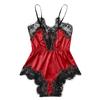 Women Satin Lace Bra Sexy Lingerie Underpant Siamese Sleepwear Bodysuit Babydoll