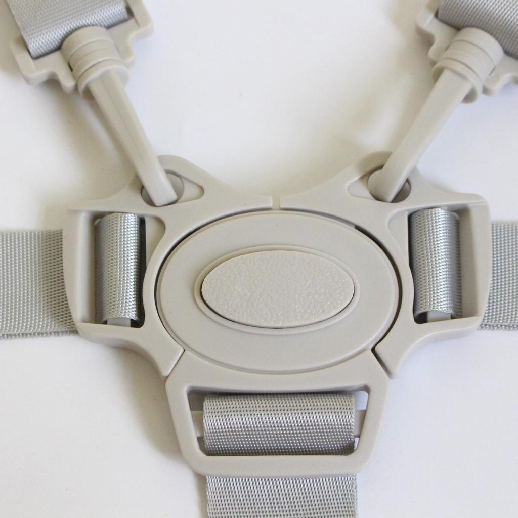 Gray 5-Point Nylon Harness Strap for High Chair and Stroller