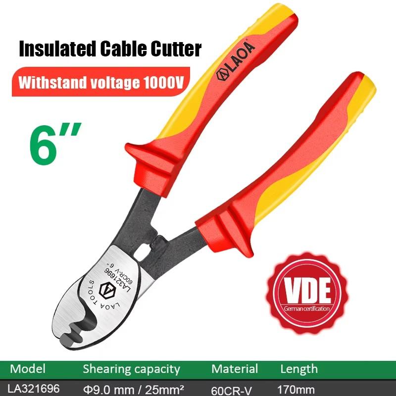 

LAOA 1000V изолированный кабельный резак профессиональные клещи электрика ударный инструмент для зачистки проводов VDE плоскогубцы кабельные ножницы