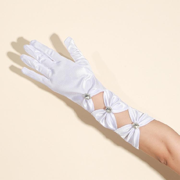 Night Club Party Gloves Stage Performances Satins Gloves MidLength Hand Gloves