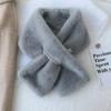 Solid color scarf, thickened and soft in winter, imitation rabbit fur scarf, fur collar, solid color Rex rabbit fur scarf.