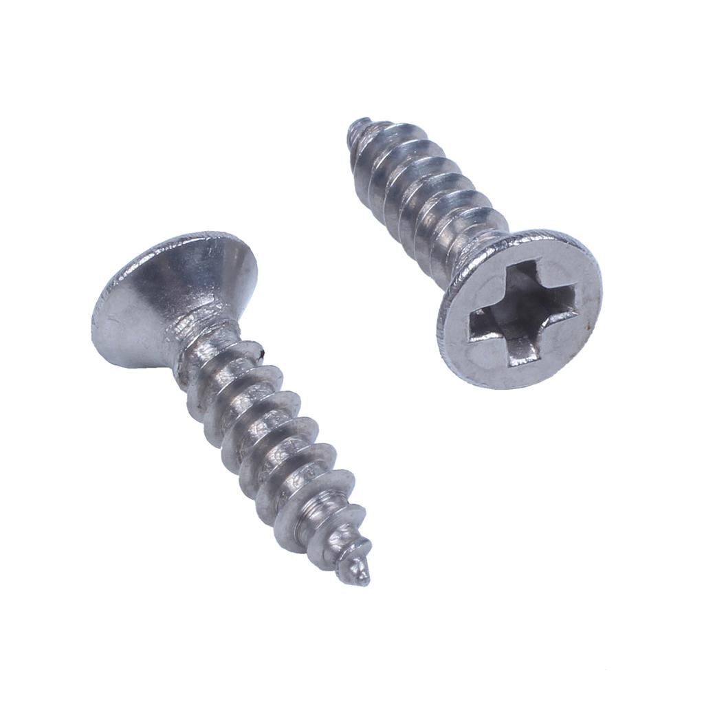 BHBL 100x Stainless Steel Flat Head Self-Tapping Screw 12x3mm Silver