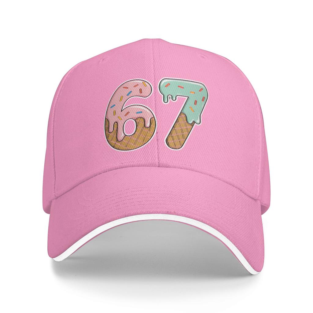67 Ice Cream 67 Meme Funny Six Seven Gen Baseball Cap  Fitted Retro Trucker Hat Spring Unisex Men Running Hippie Baseball Caps