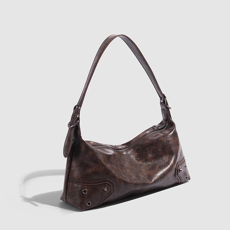 Women's Bag 2025 New Model, Niche Underarm Bag, Biker Bag with Vintage Feel, Versatile and Fashionable Baguette Bag, Shoulder and Crossbody Bag