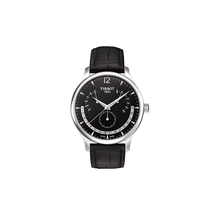 Tissot Men's Blue Elegance Series Quartz Movet 30M Water Resistant Watch 42Mm Dial Stainless Steel Case Leather Strap Watches T063.637.16.057.00