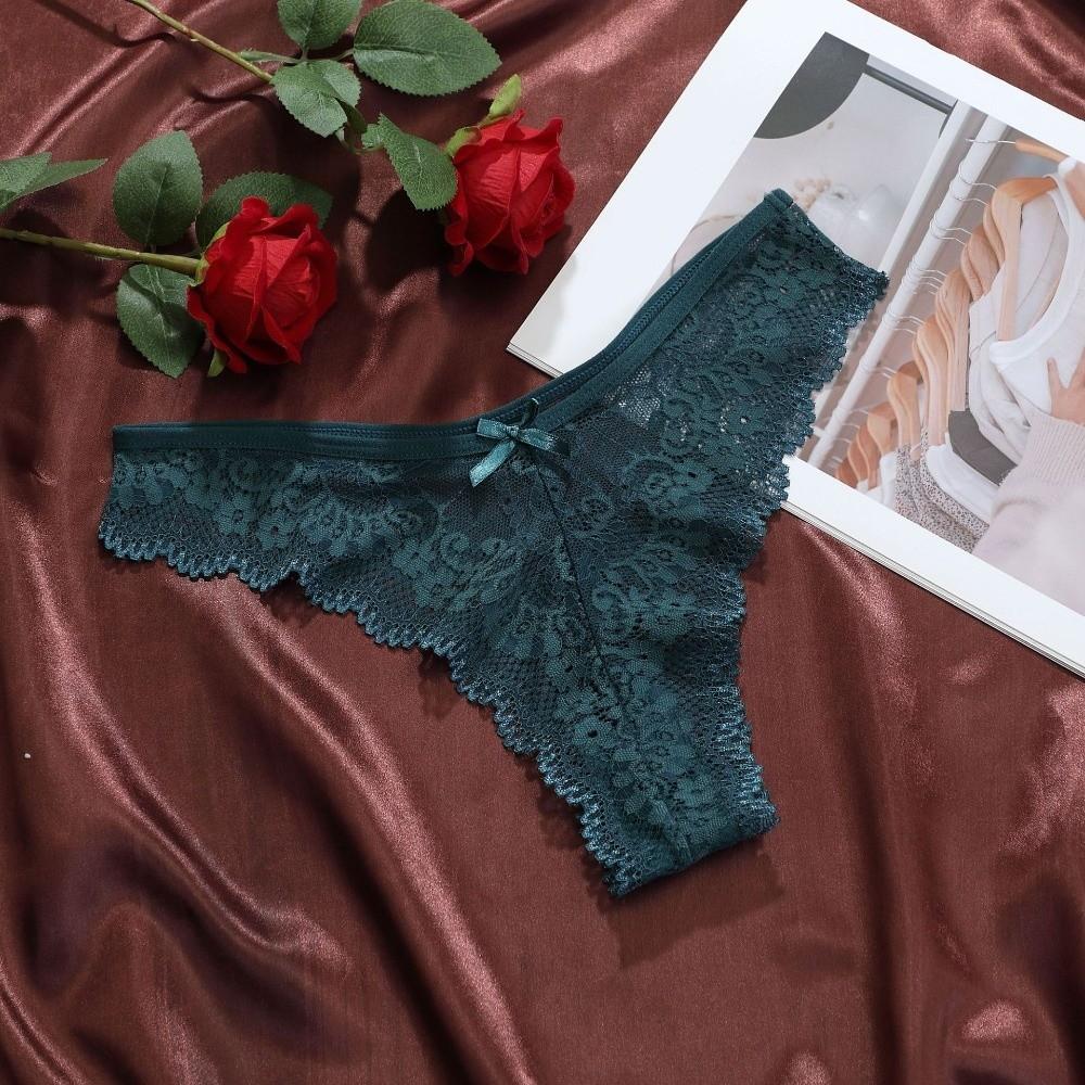 Low Waist Women Lace Flower Briefs Cotton Crotch Floral Underpants Lace Thong Panties Underwear