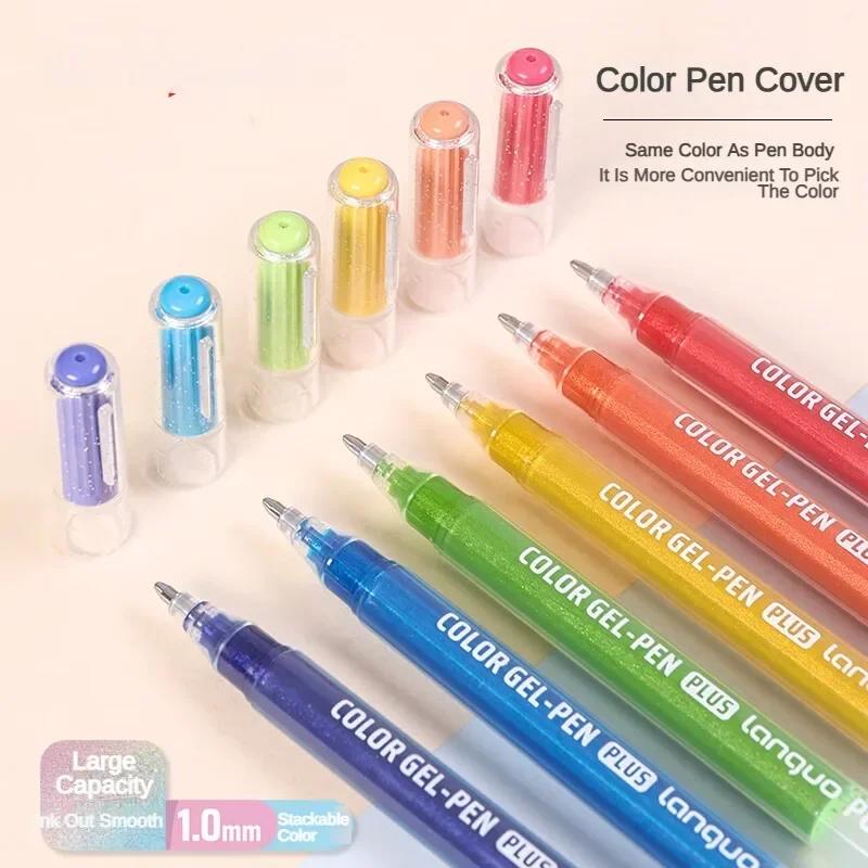 LANGUO 99/4 Colors Glitter Effects Large Capacity Gel Pen 1.0mm/0.5mm Writing Pen Painting Drawing Art Markers School Supplies
